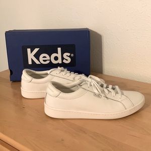 KEDS ACE LEATHER WHITE SNEAKER- Size W8